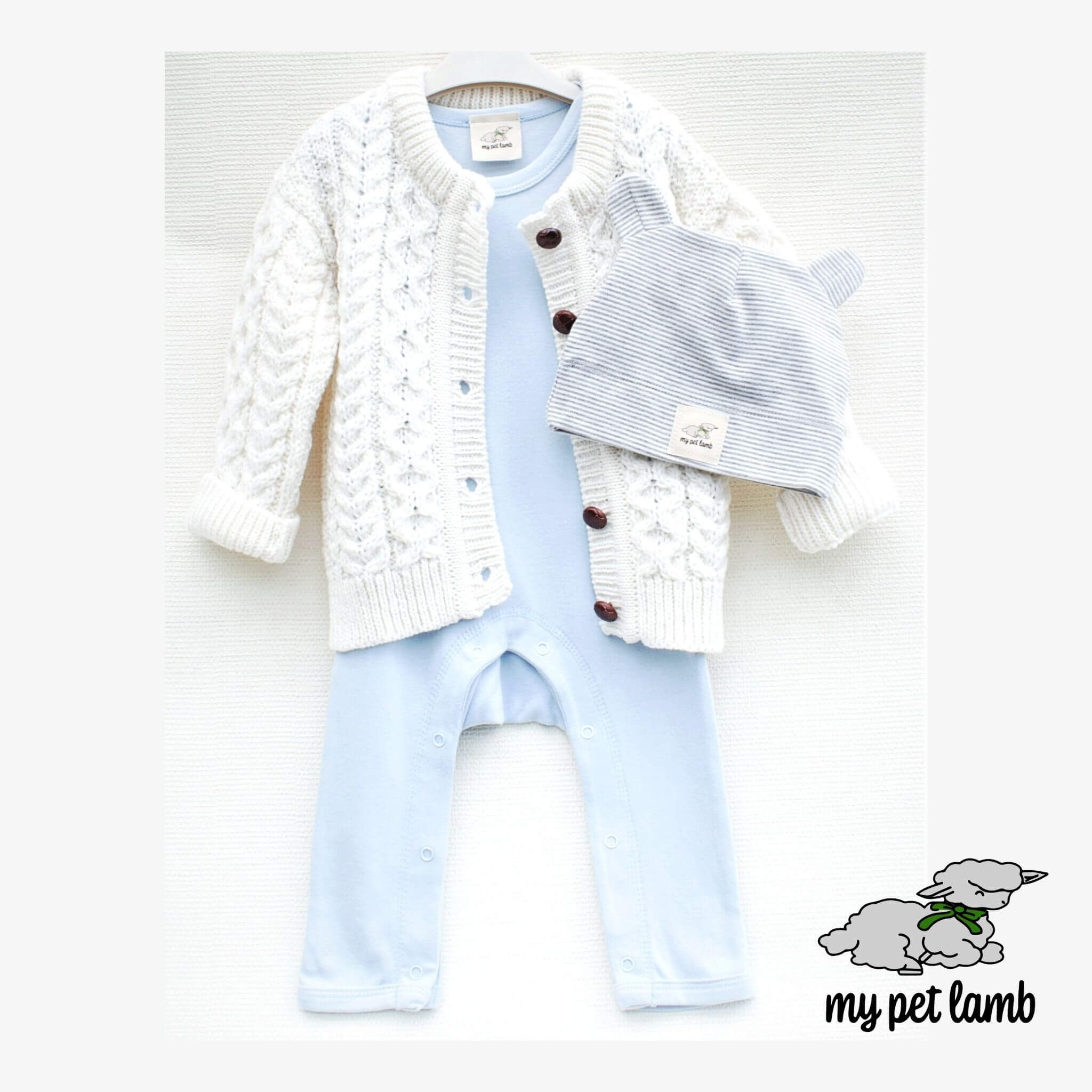 Baby Blue Cotton Romper Suit